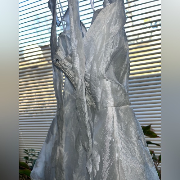 Lulus Bonni Floral Jacquard Halter Women’s Mini Dress -White/ XS - Picture 14 of 15